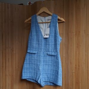 Zara Sleeveless Tweed Romper - Small